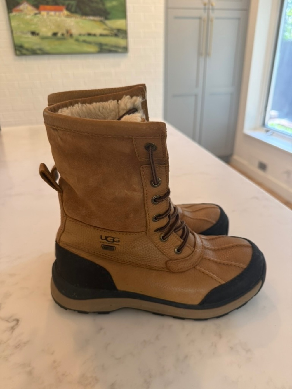 Share UGG Adirondack Chestnut Waterproof Leather Snow Boots Size US 7.5 Women
